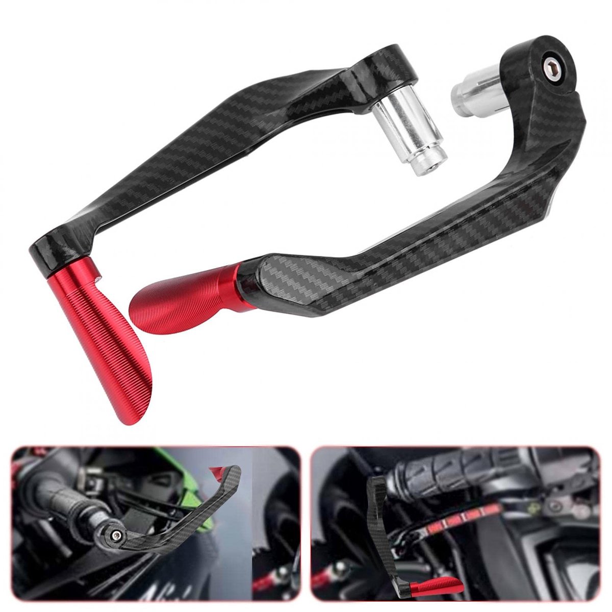 Dailygoods- Remhendels Hoogwaardige Koolstofvezel - Remkoppeling - Stuurkoppeling - Duurzaam - Veiligheid - Perfecte Hendelpositie - Motorfietsrem