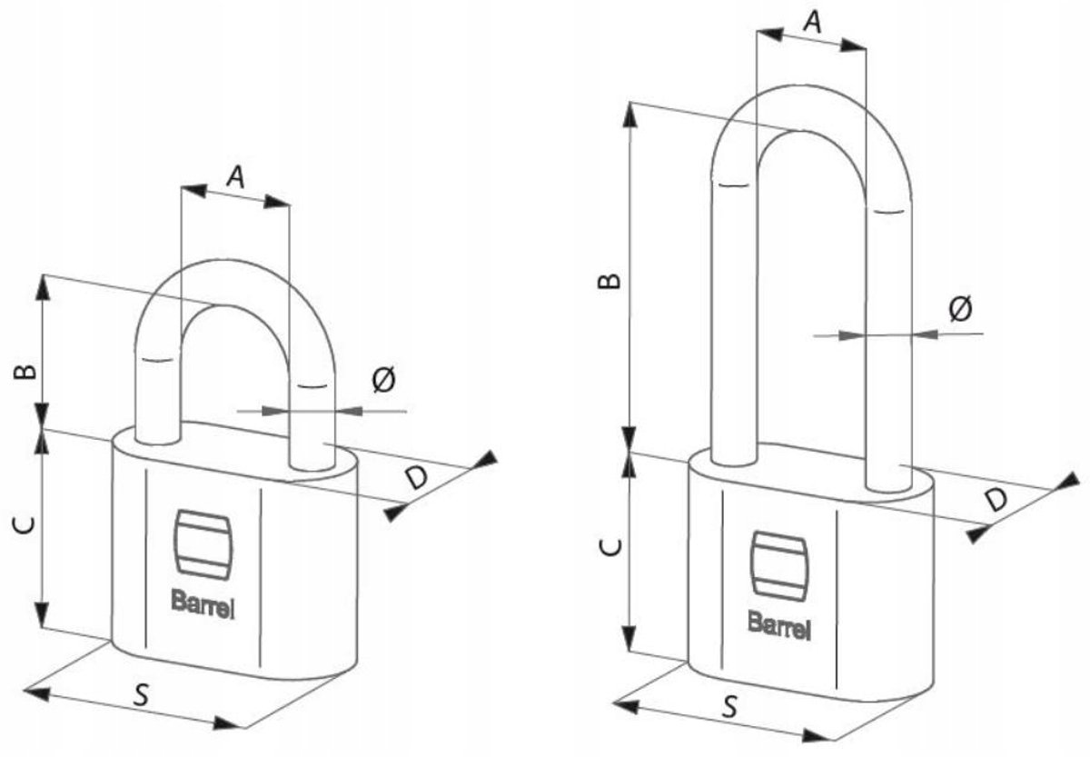 Gerda Barrel 50H66 stalen hangslot met lange beugel