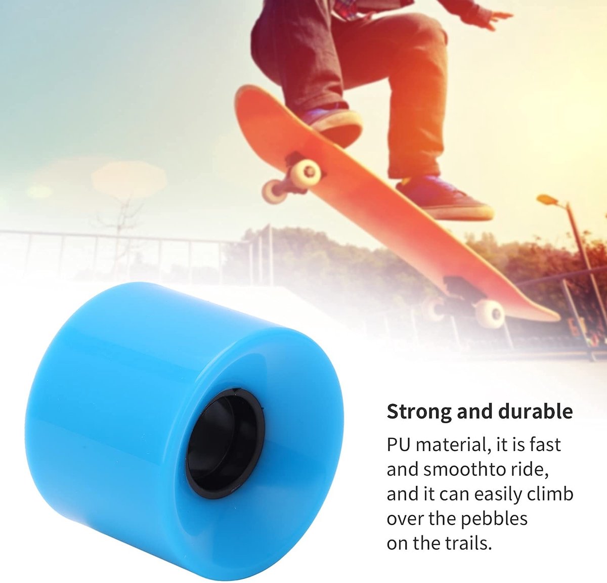 Dailygoods- Skateboard Wielen 60mm - 78A Hoog Elastisch - Antislip - Slijtvast - Vervangingsaccessoire - Snelle en Gladheid - Longboard Wielen