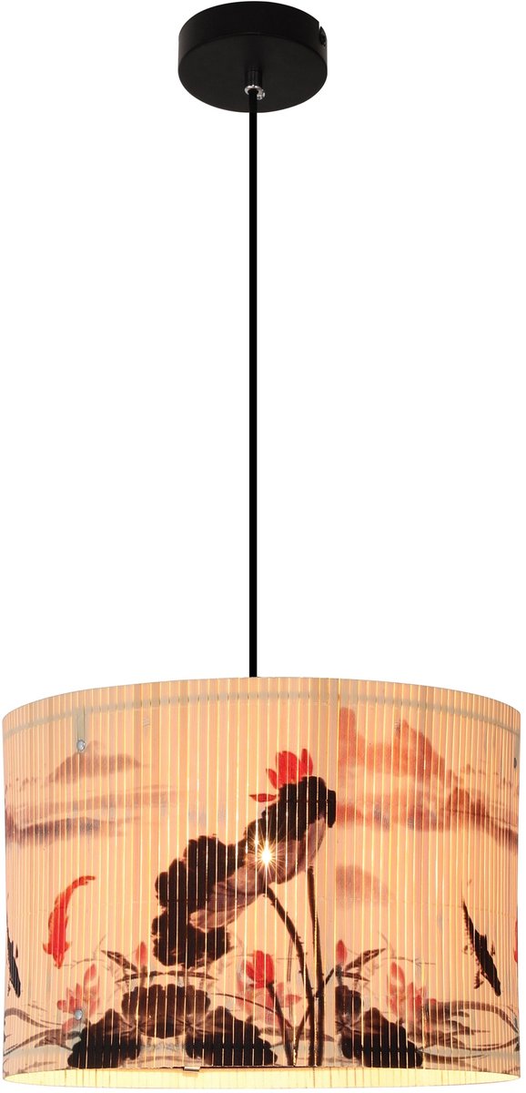 Kyoto Bamboe Oosterse Hanglamp 30cm E27 Wit