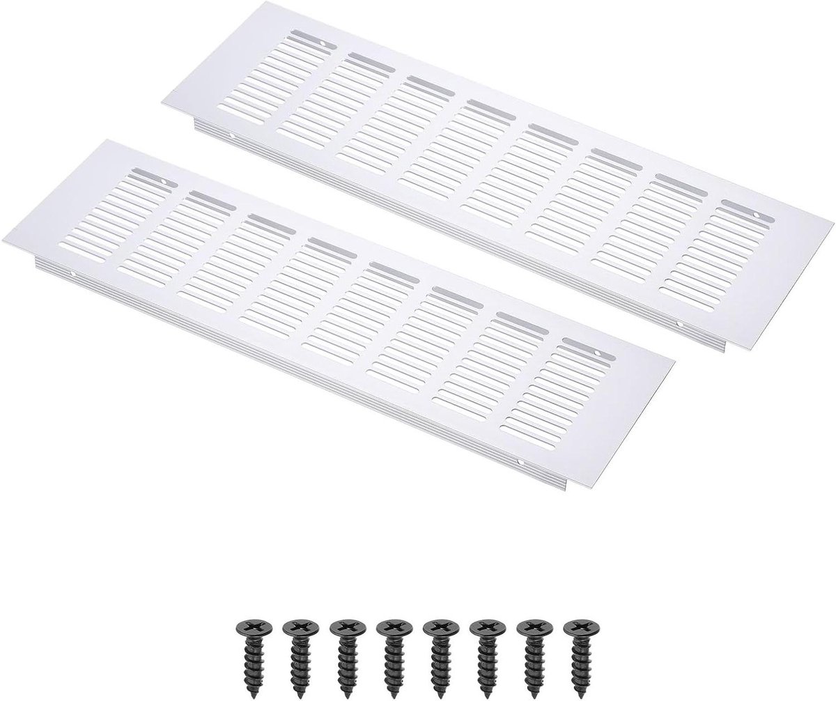 Ventilatierooster - Louvered cover - Kast ventilatie - Aluminiumlegering - 35 x 10 cm - Zilver