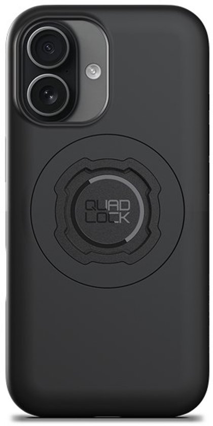 Zwarte Quad Lock MAG hoes voor iPhone met magnetische houder.