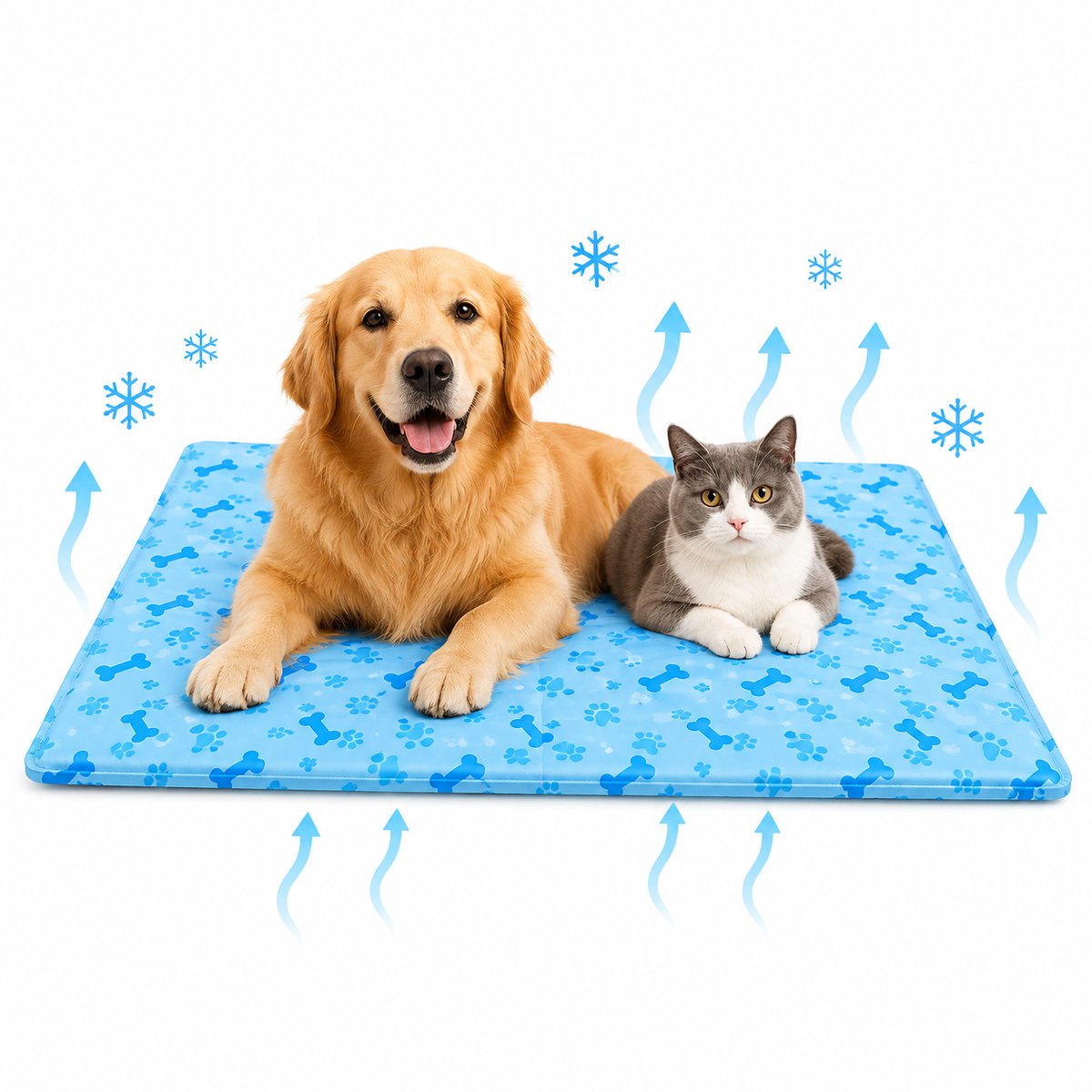 Jurrys Koelmat voor honden - Coolingmat - Zelf koelende mat - Koelkussen - Comfort - Hitte verlagend - Herbruikbaar - Blauw - 60x90cm