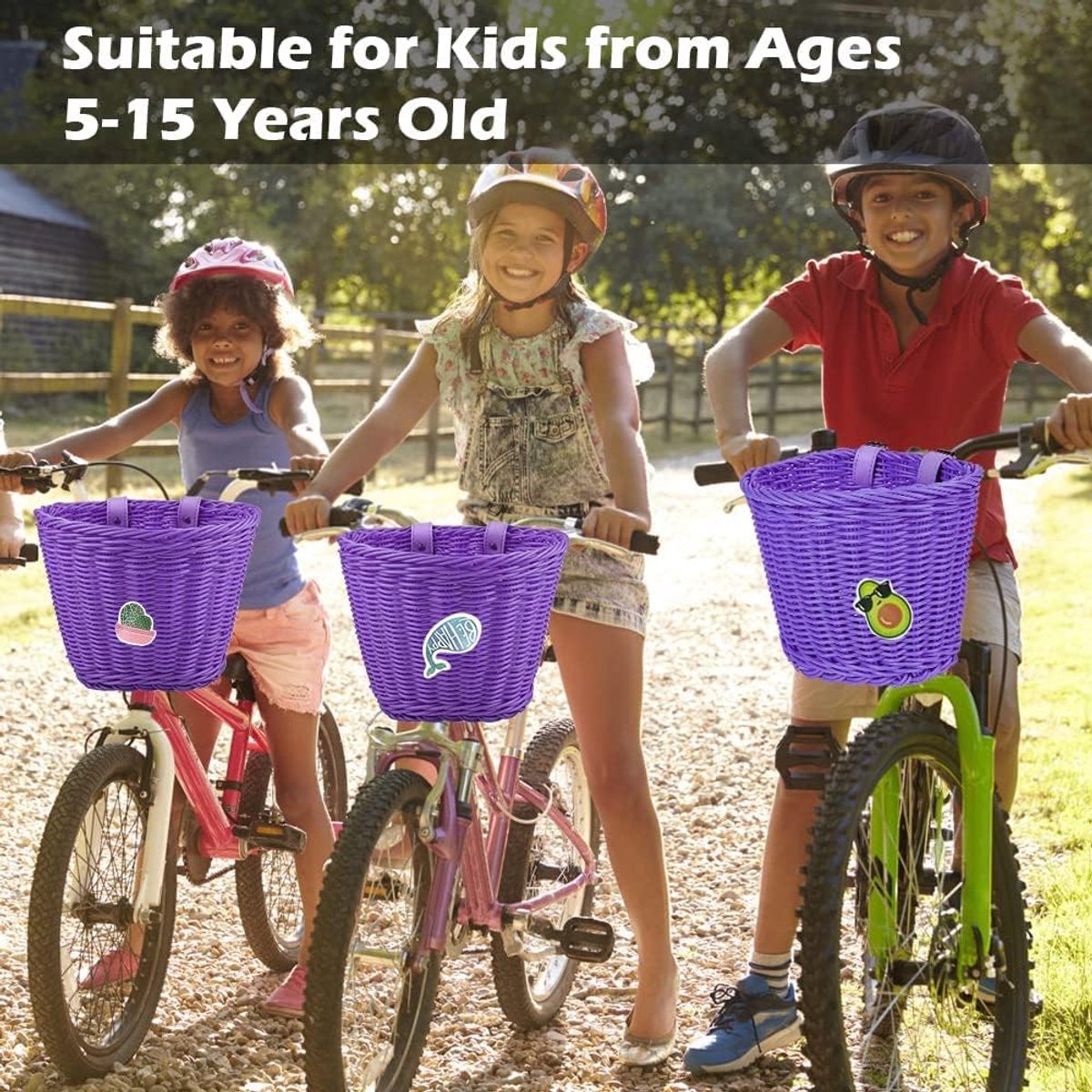 Kinderfietsmand - Rieten mand - Spullen meenemen - Afneembaar en verstelbaar - 21 x 16 x 16 cm - Meerdere kleuren