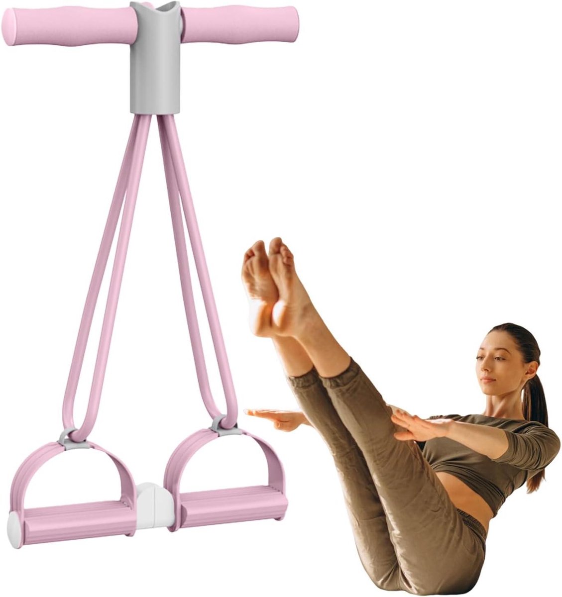 Pedaal Enkel Trainer - Fitness Hulpapparaat - Spiertraining Thuis - Vier Veerkrachtige Koorden - 26 x 24 x 7 cm