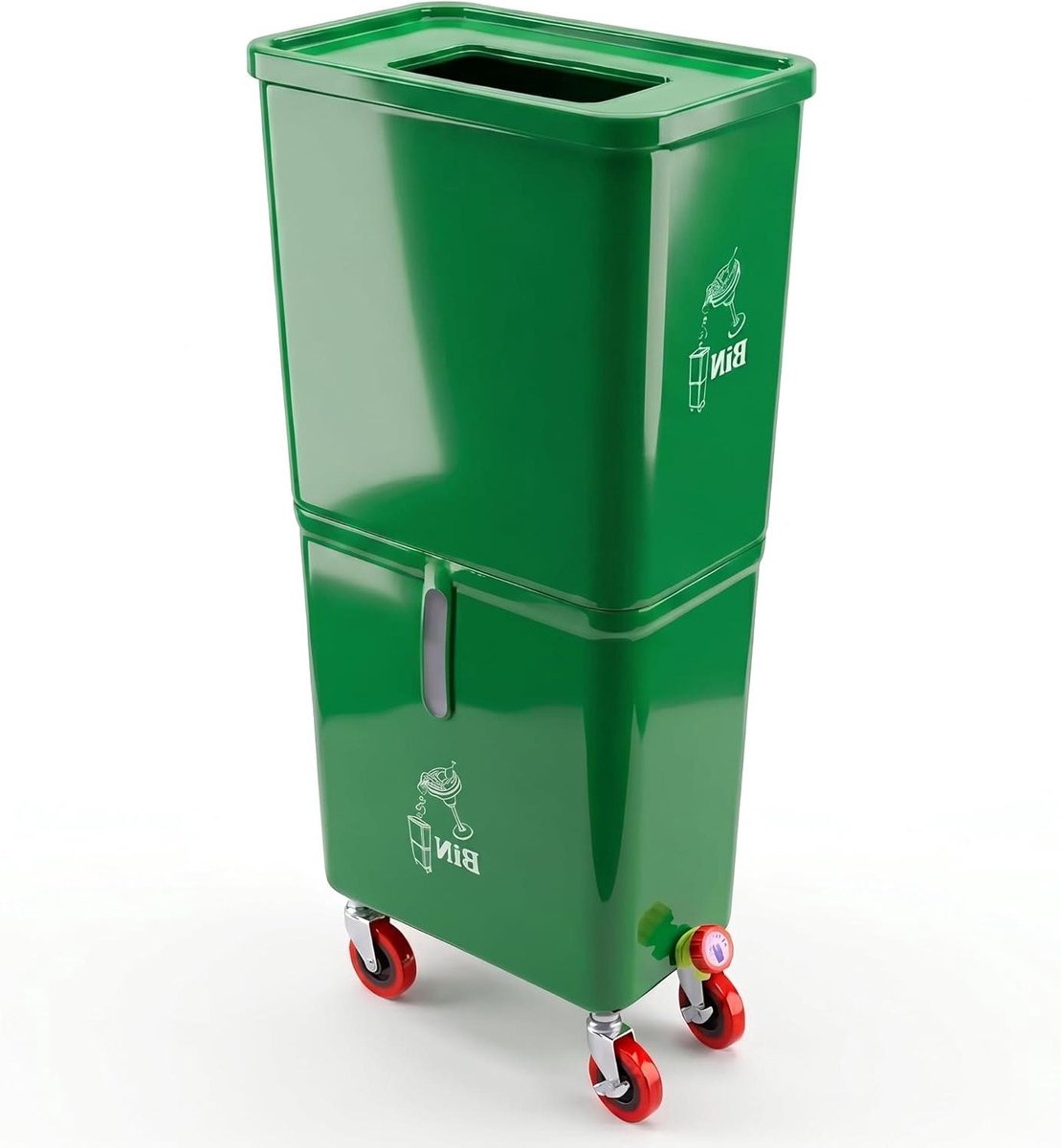 Compostbak Buiten - Afvalbak Tuin - Afval Verwerken - Met Aftapkraan - 120 Liter - Groen