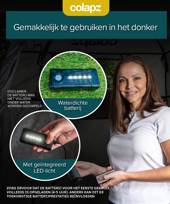 Colapz Campingdouche Premium USB Oplaadbaar - Draagbare Douche voor Hond, Festival & Camper - Met Douchekop, Sproeikop en Draagtas - Batterij tot 60 min Doucheplezier van Colapz — afbeelding 5