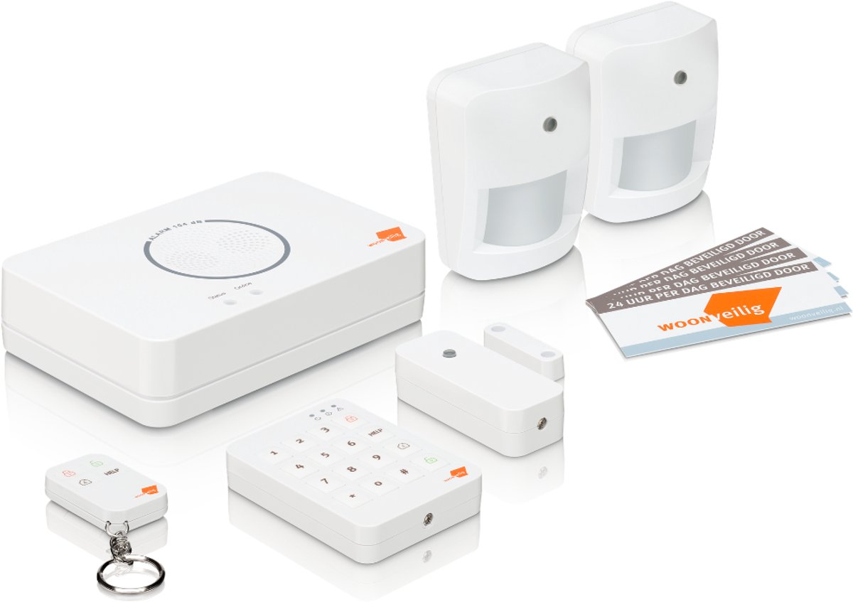 WoonVeilig Alarmsysteem - Startpakket voor complete huisbeveiliging - draadloos alles-in-één alarmsysteem - uitbreidbaar tot 160 accessoires
