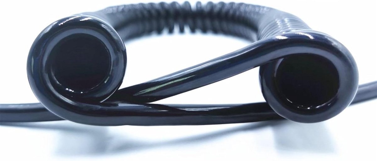 Veerdraad Netsnoer - Trekdraad Apparaat - Elektrische Verbindingen - Vlamvertragend PU Materiaal - 37 Meter - Zwart Wit