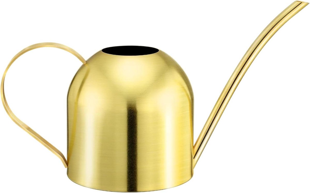 Metalen Gieter - Waterkan Binnen - Planten Water Geven - Lange Slanke Uitloop - 1000 ml - Goudkleurig