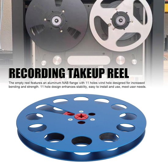 Lege Spoel - Tape Reel - Opnemen Geluid - Aluminium Legering - 7 Inch - Blauw — afbeelding 2