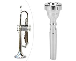 Dailygoods- Trompet Mondstuk 7C Metaal - Hoog Quasi Geluid - C Trompet - Zilver - Schokbestendig - Lichtgewicht