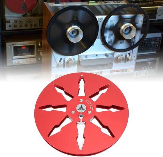 Lege Tape Spoel - Opname Spoel - Muziek Opnemen - 8-Gats Ontwerp - 7 Inch Diameter - Rood — afbeelding 4