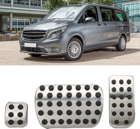 Pedaal Covers - Auto Accessoires - Veiliger Rijden - Antislip Rubber - 3 Delig - Zilver — afbeelding 3