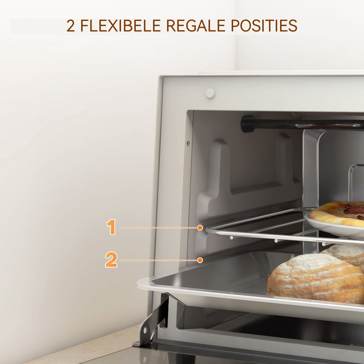 Mini oven - Compacte elektrische oven - Instelbare temperatuur 100-230°C - 60 min timer - 9 liter - Voor camping en kleine keuken - 35x24,6x20 cm - Crèmewit – foto 8