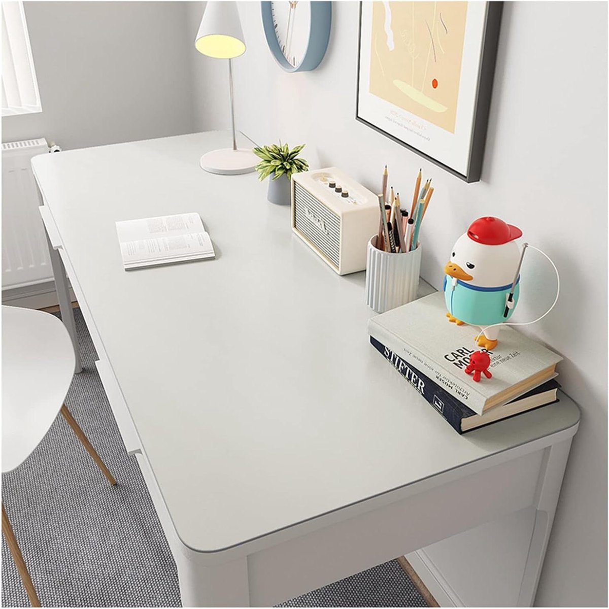 Bureau Onderlegger - Tafelbeschermer - Bureau Beschermen - Water en krasbestendig - 70 x 120 cm - Wit