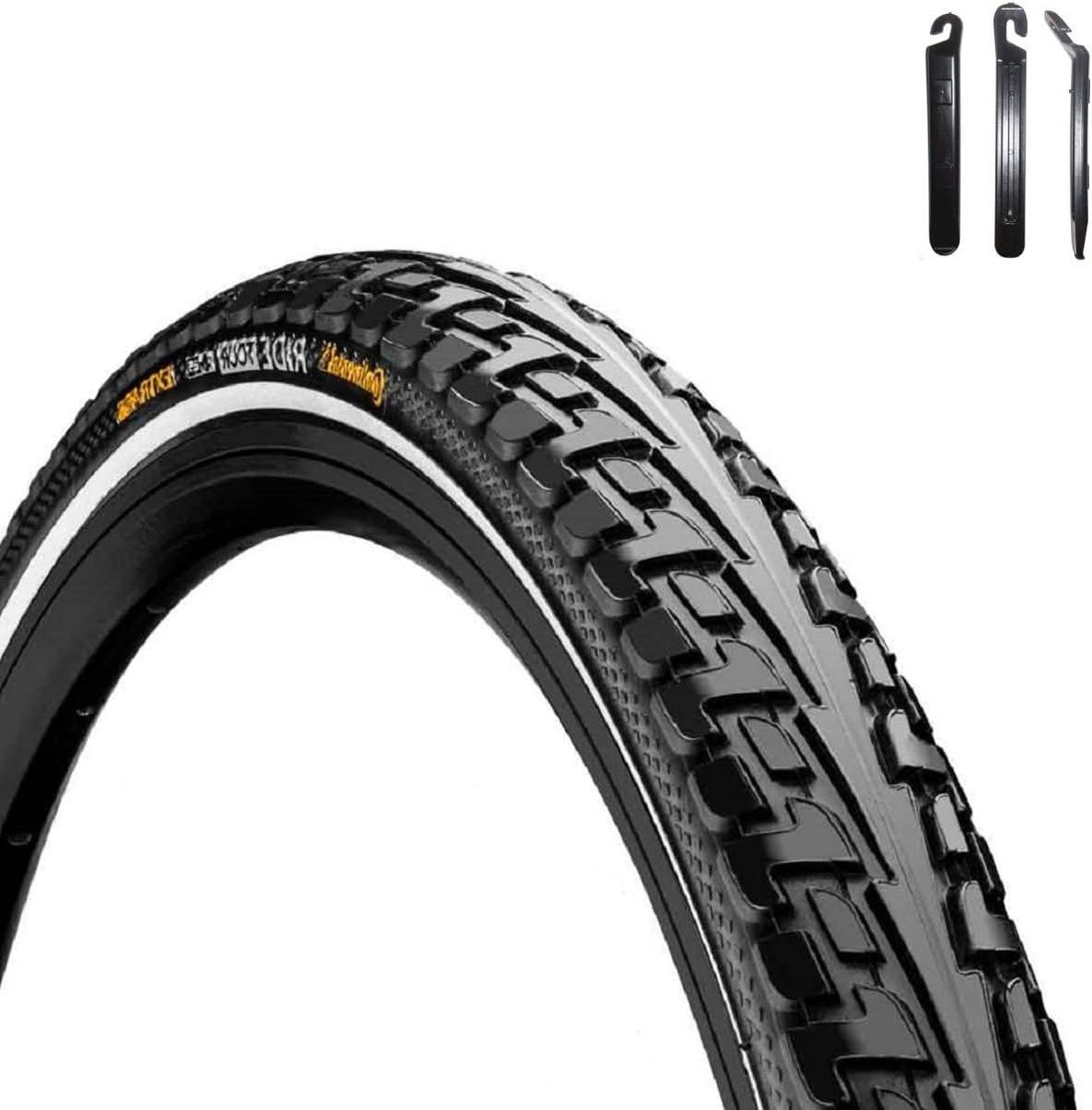 Fietsband Draad - Buitenband Zwart - Veilig Fietsen - Met Reflexstrook - 28-622 - Zwart