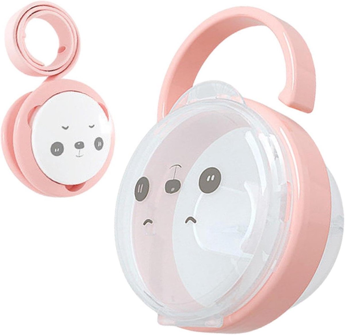 Fopspeenhouder set - Speen organizer - Baby verzorging - Stofdichte hoes - 15 x 15 x 5 cm - Roze