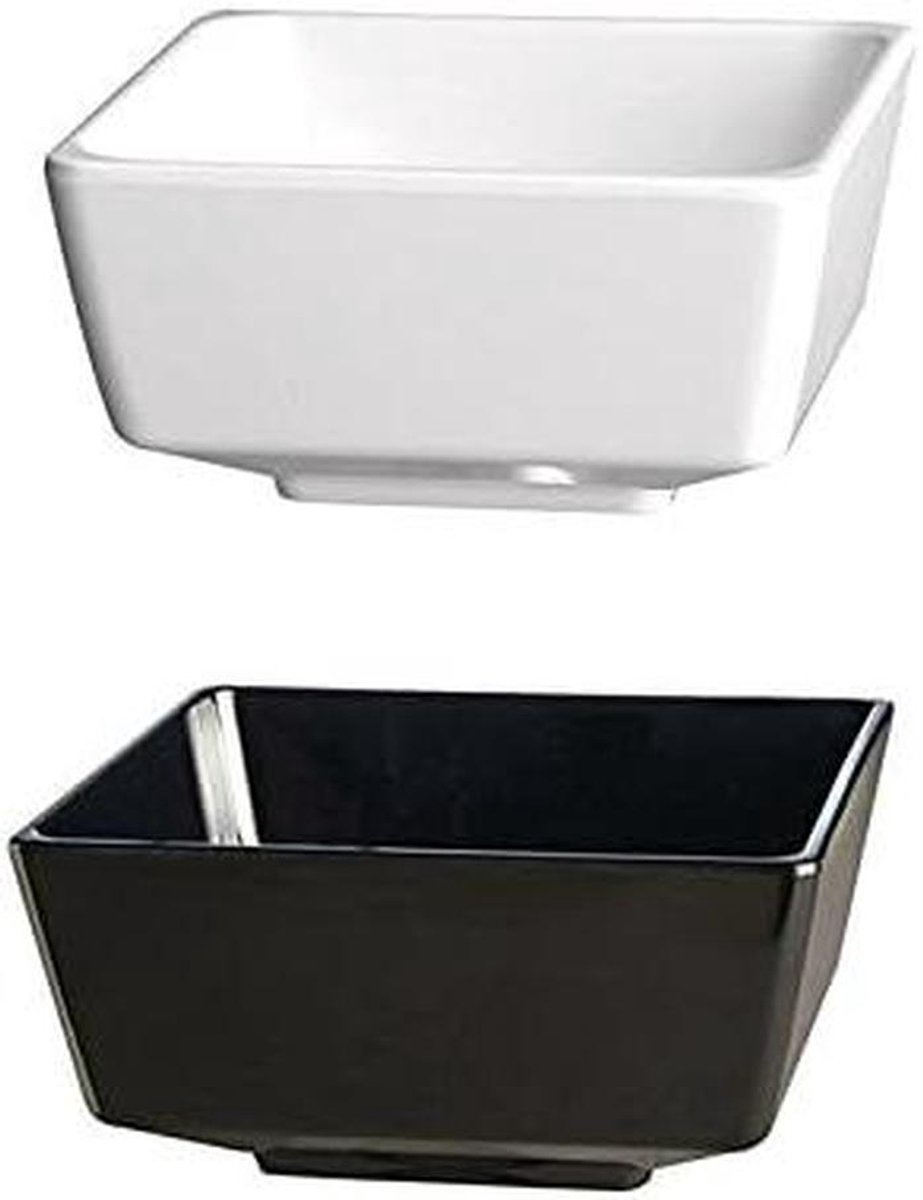 Melamine schaal - Serveerschaal - Eten presenteren - Stapelbaar vaatwasserbestendig - 19x19 cm - Wit