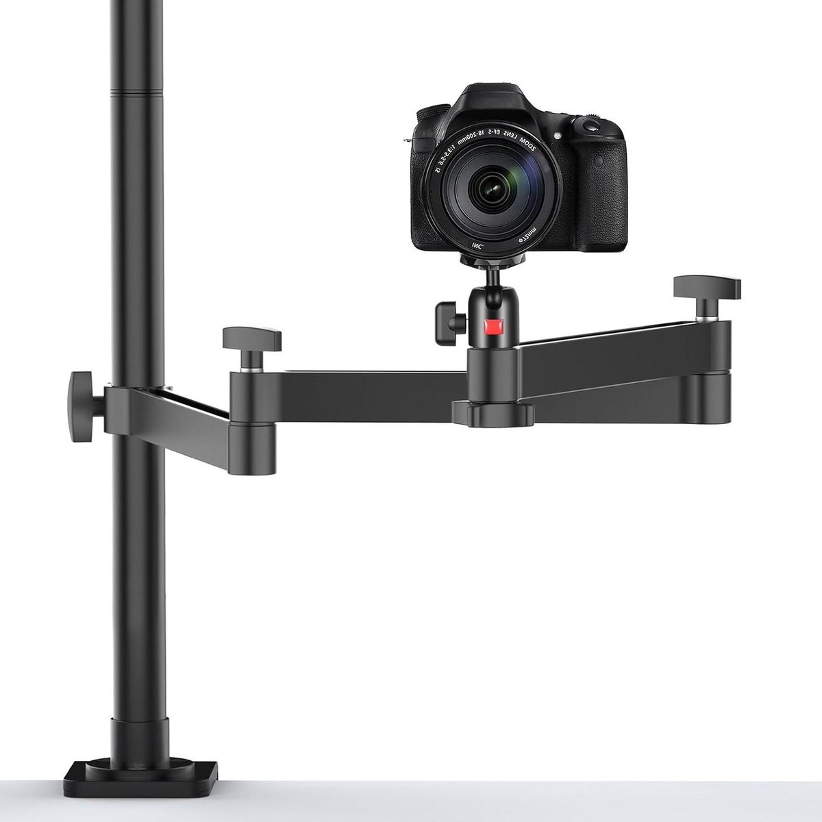 Bureau Statief - Flexibele Arm - Content Creëren - 360 Graden Kogelkop - 75 cm Armlengte - Zwart