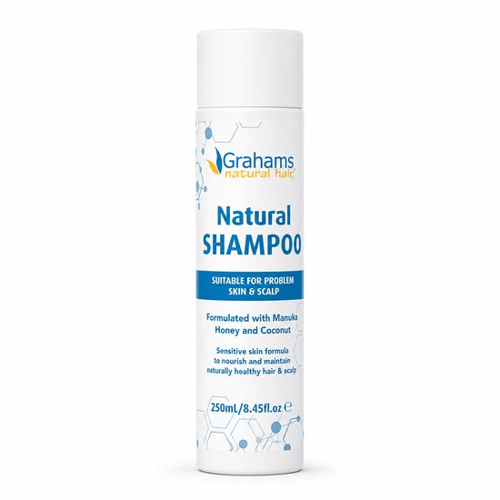 Grahams Natural Shampoo, 250ml, geschikt voor probleemhuid en hoofdhuid.