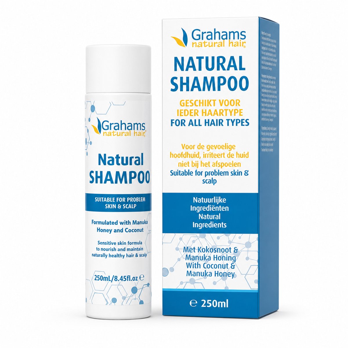 Grahams Shampoo 250ml – Verlichtend & Verzachtend – Voor Droge en Geïrriteerde Hoofdhuid