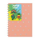 Carnet de notes A5 en silicone orange néon QC Colour avec épingles