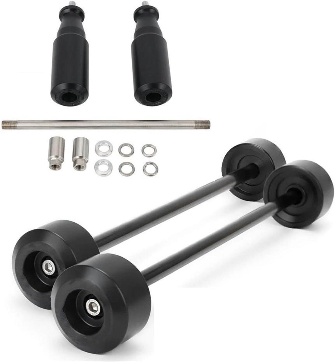 Motorfiets Valbescherming - Frame Sliders - Motor Beschermen - Aluminiumlegering - Set van 2 - Zwart