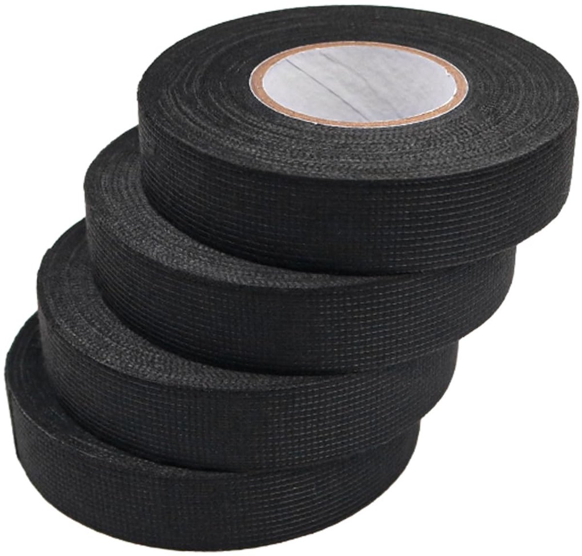 SOUQONE- Textieltape 4 Rollen - Zwarte Isolatietape - Flanelmateriaal - Waterdicht - Temperatuurbestendig - Sterke Hechting