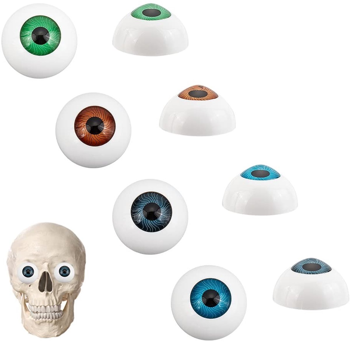SOUQONE- Acrylogen 26mm - Halfronde Halloweenogen - Realistische Ogen - Feestdecoratie - DIY Berenpoppen - 8 Stuks Set - Knutselogen