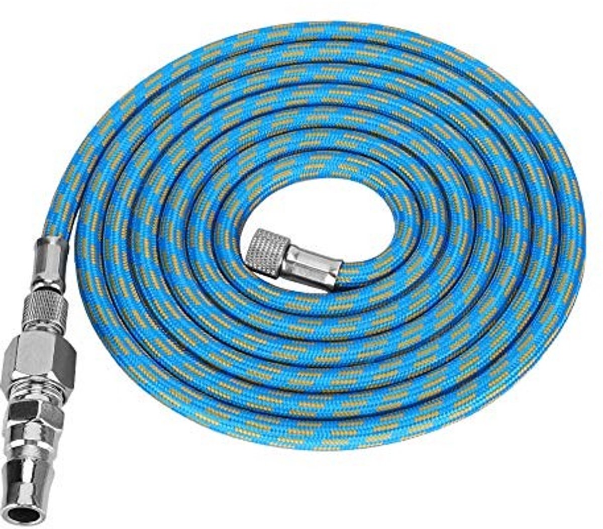 SMOAKEZ - Airbrush slang - Luchtslang 6 voet - Professionele kwaliteit - Blauw/grijs/zilver - Nylon gevlochten - Geschikt voor airbrush werk - 1/8"...