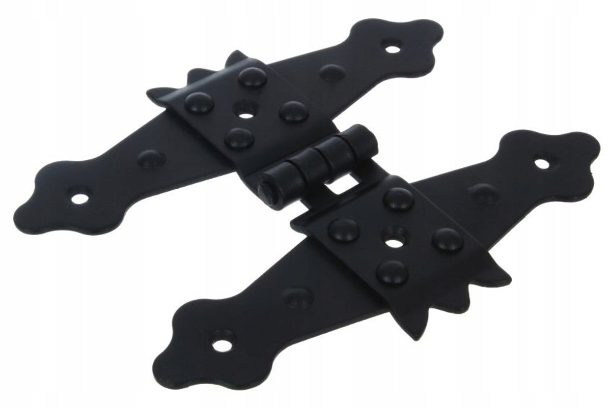 Kruis H-scharnier 160mm Zwart Metaal 2,5mm Dik Voor Poorten