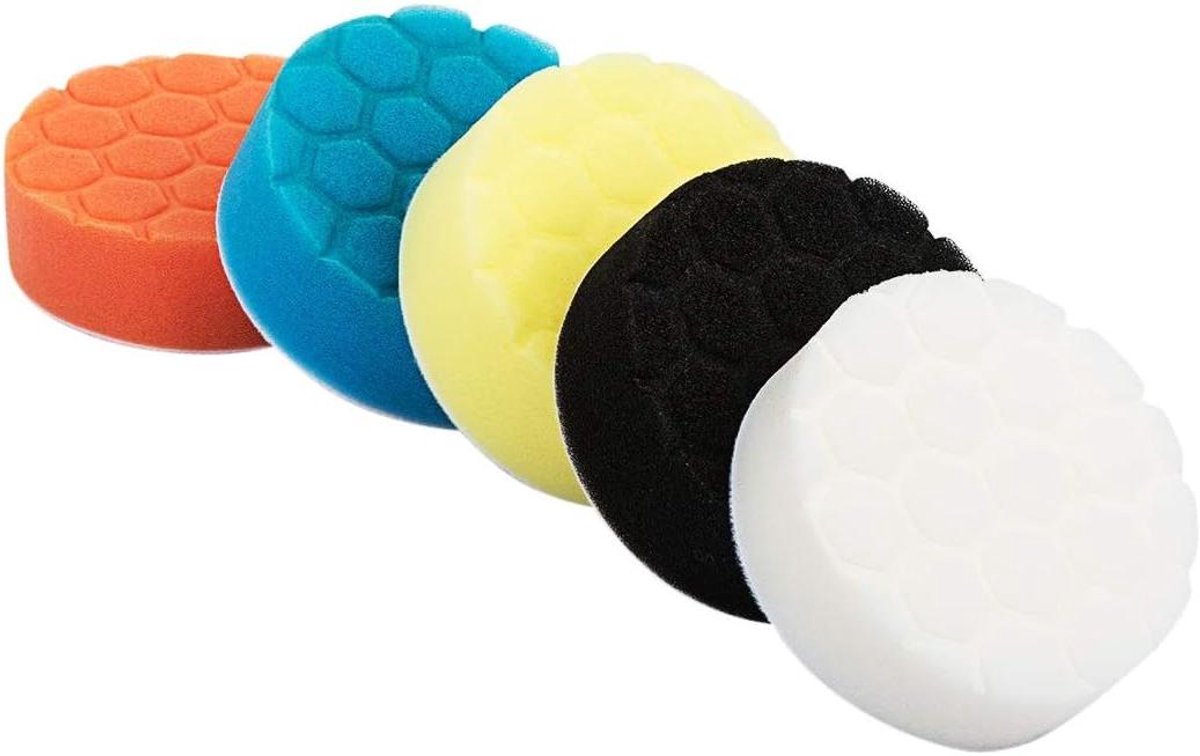 Polijst pads - Spons schijven - Auto poetsen - Verschillende hardheden - 5 inch - Gekleurd