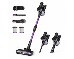 Gloovon® Draadloze Steelstofzuiger - 22kPa Zuigkracht - Borstelloze 250W Motor & Knikbare Buis - HEPA Filter - 39 min Accuduur