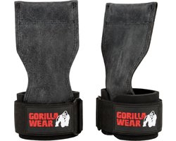Gorilla Wear Lifting Grips - Professionele Fitness Grips & Polssteun - Gripversterkers voor Deadlifts & Rows - 1 Paar - One Size - Zwart