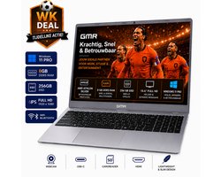 Office Laptop 15.6 Inch Full HD - Windows 11 Pro - 8GB RAM - 256GB SSD - GMR Notebook voor Studie, School, Office, Internet, E-mail en Thuiswerken - AMD Athlon Silver - Studenten Laptop - Werk Laptop