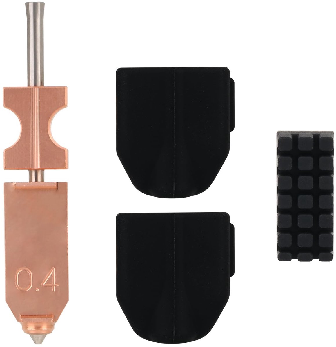 Dailygoods- 3D-printernozzlekit 0,4mm - Stalen Extruder - Siliconen Sokken/ Wiser - Geïntegreerd - Compatibel met Flashforge Adventurer 5X - Hoogwaardig Materiaal - 3D-printeronderdelen