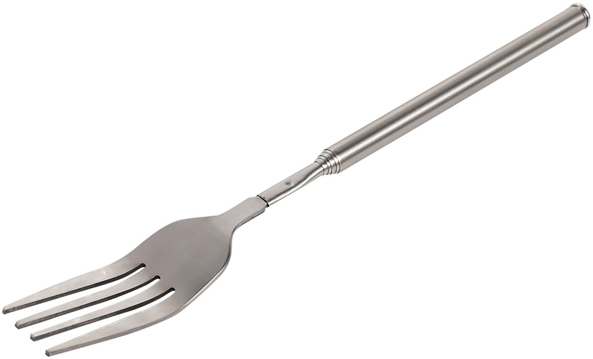 Dailygoods- Uittrekbare Vork - Roestvrij Staal - Lange Handgreep - Verstelbaar 22,1-64,6 cm - Ideaal voor Barbecue/Diner - Geschikt voor Dessert - Bestek