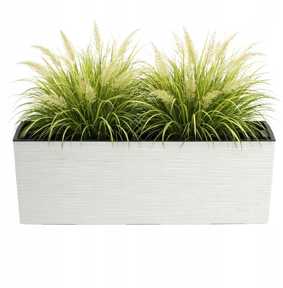 Crème Rechthoekige Plantenbak 56x19cm met Inzetstuk voor Binnen & Buiten