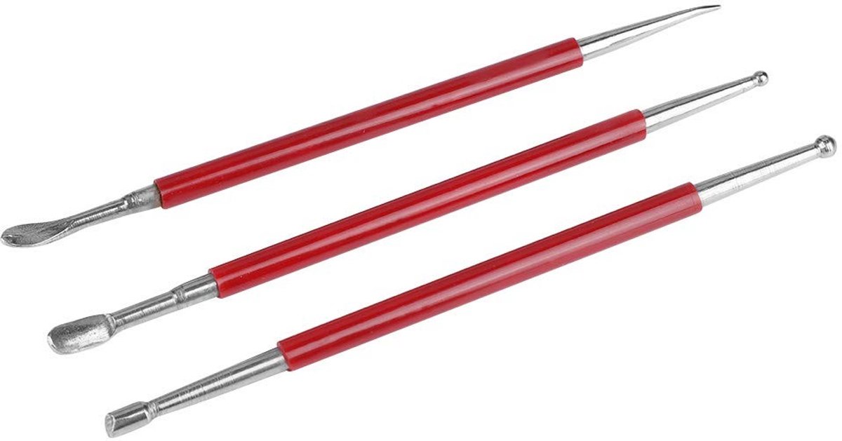 Dailygoods- Lederen Gereedschap Set van 3 - Hoogwaardig Materiaal - Duurzaam in Gebruik - Ideaal voor Lederhandwerk - Ronde Kop voor Schaduwen - Compact Uiterlijk - Lederen Tools