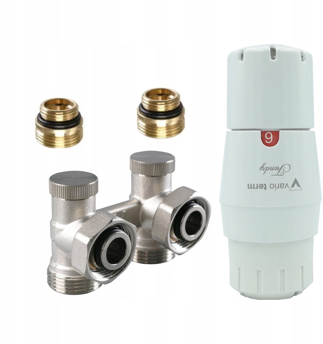 Vario-Term Hoekset V 50mm GZ 3/4" met Thermostaatkop Wit