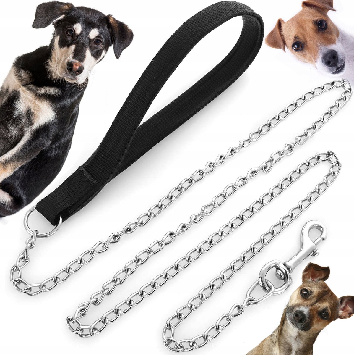 Sterke hondenketting - 1,2 m - Chroom - Veilig en duurzaam