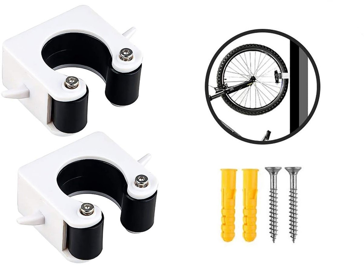 ZEYNOMAX- Fietssteun - Mountainbike Fietshanger - ABS Kunststof - Geschikt voor Banden 1,75-2,4 Inch - Ruimtebesparend - Makkelijk te Monteren