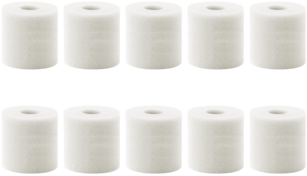 Dailygoods- Filterspons Geschikt voor Eheim - Filterspons Aquarium - Filtermateriaal - Biofiltratie - 10 Stuks - Hoogte 58mm