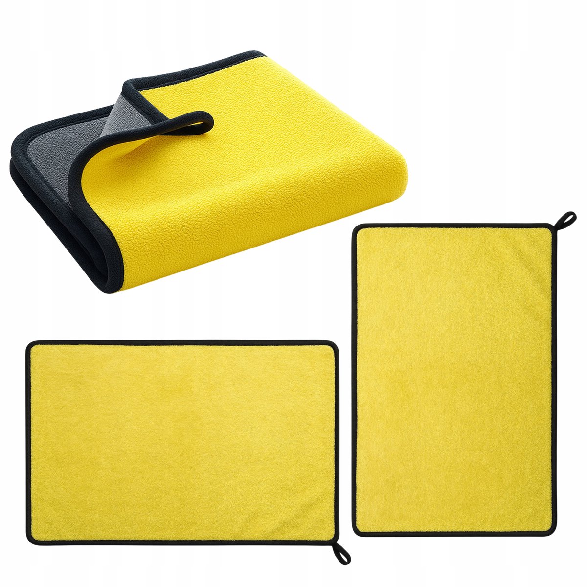 Microvezel Handdoek 90x60cm 500g/m² Geel-Grijs Sneldrogend