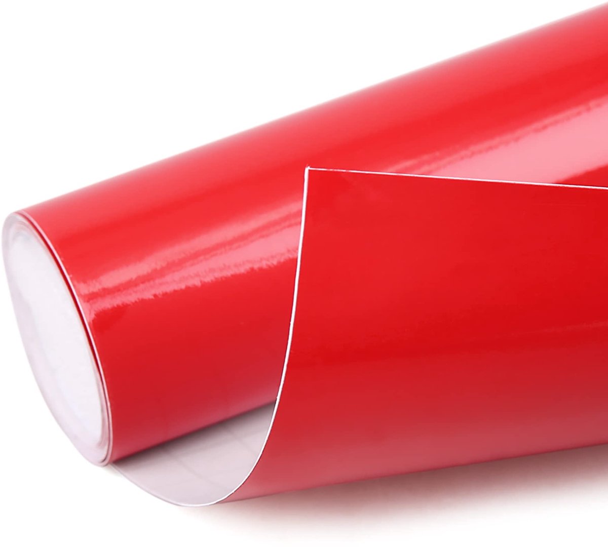 JHUBERS- Autofolie Glanzend Rood 152 cm x 30 cm - Flexibel voor Concave Gebieden - Eenvoudig te Reinigen - Beschermt Tegen Krassen - Waterdicht - Eenvoudig te Plakken en Verwijderen - Autosticker