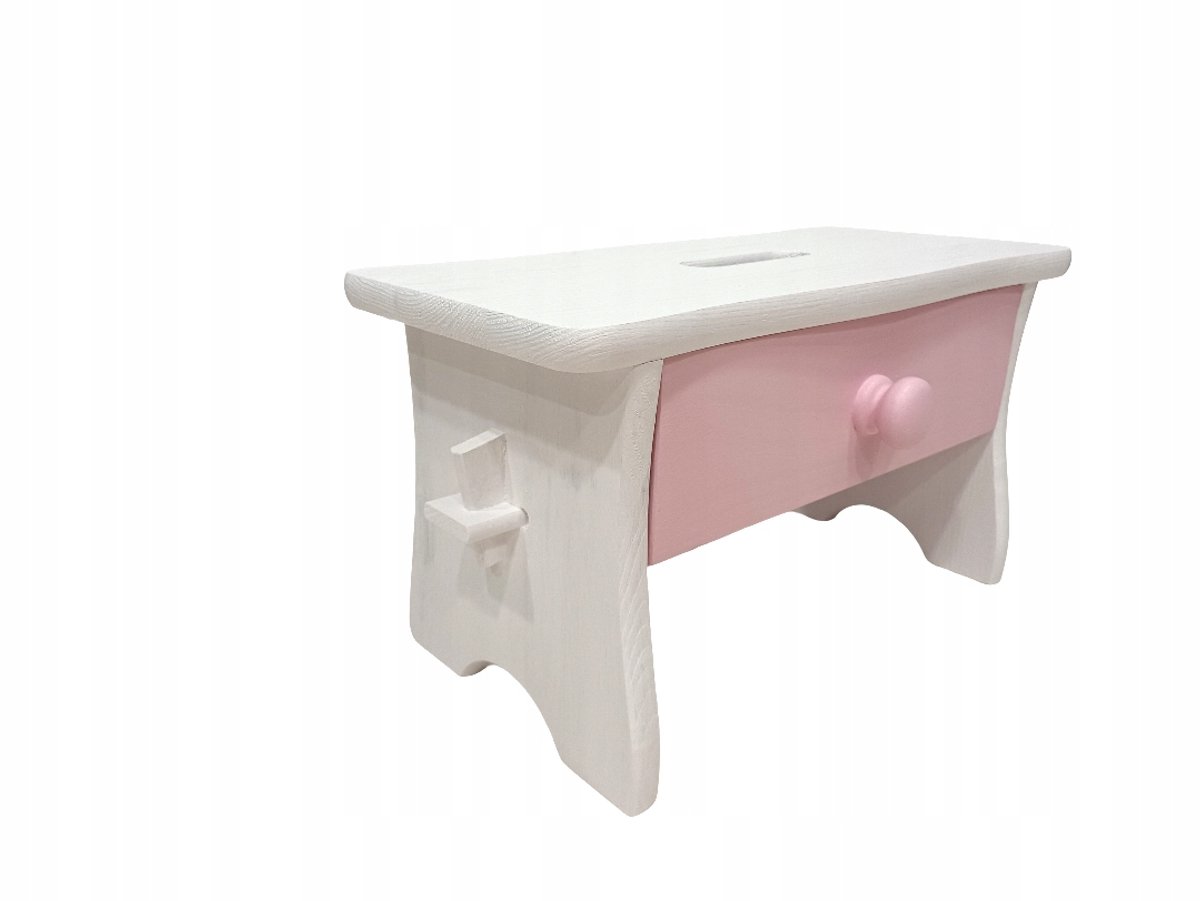 Hoge witte pot met roze dienblad - 26 cm