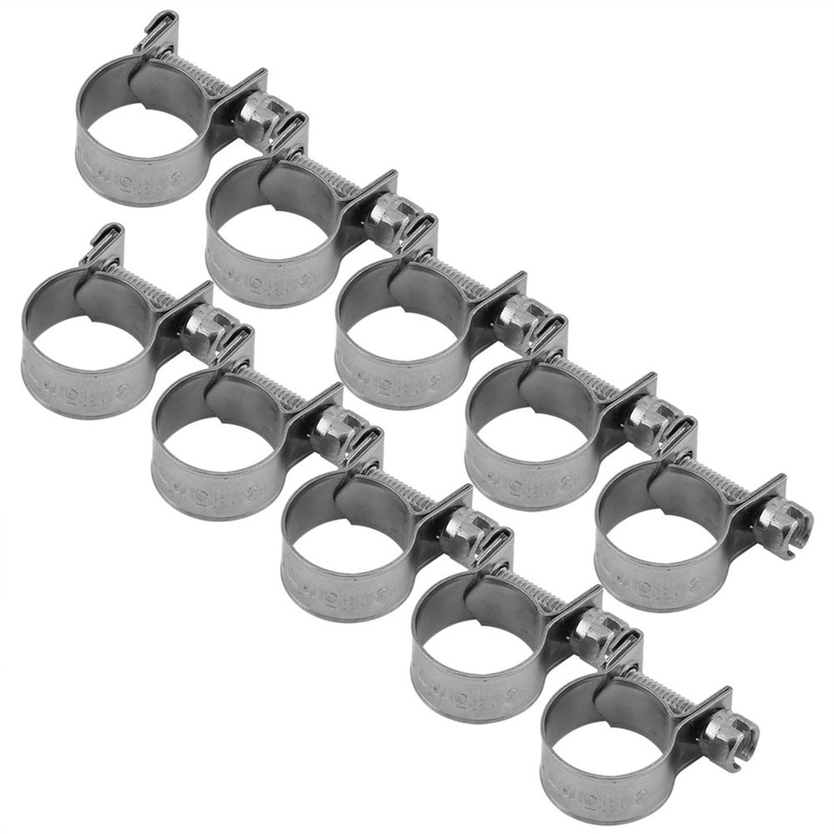 JHUBERS- Slangklem RVS - Set van 10 Stuks - Mini Slangklemmen - Instelbare Diameter 6-20 mm - Geschikt voor Brandstofleiding - Hoogwaardig 304 Roestvrij Staal