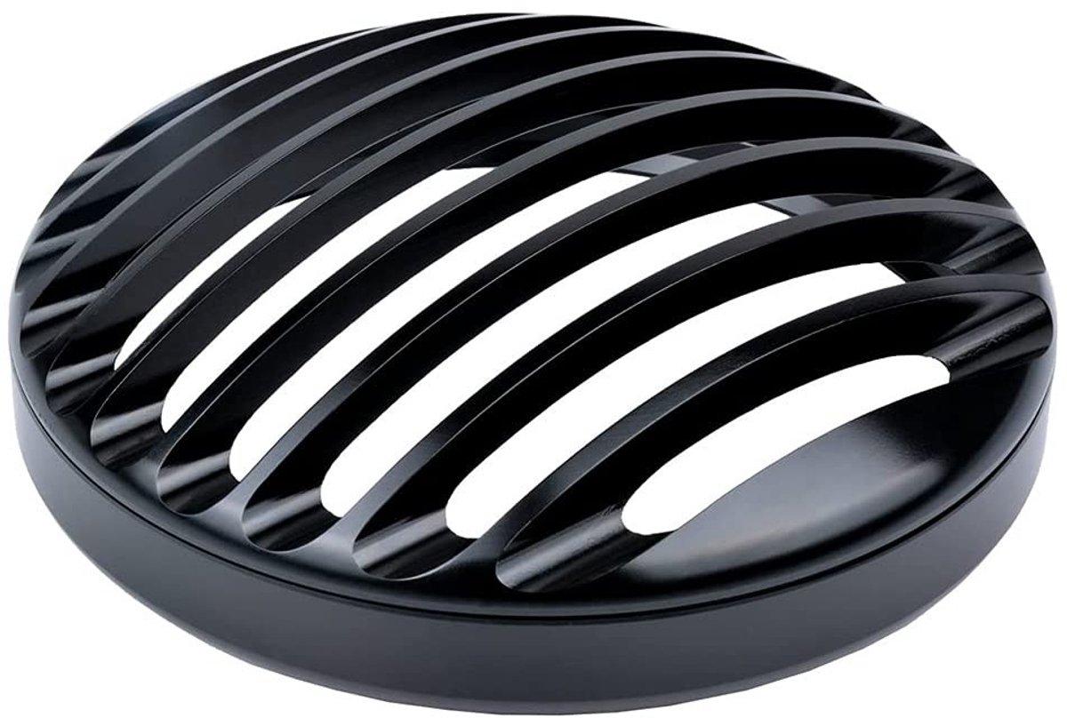 JHUBERS- Koplampkap Aluminium - Motorfiets - Harley-Davidson - Sportster/Dyna/Super Glide - Zwart - Dunne grille-ontwerp - Koplampbehuizing