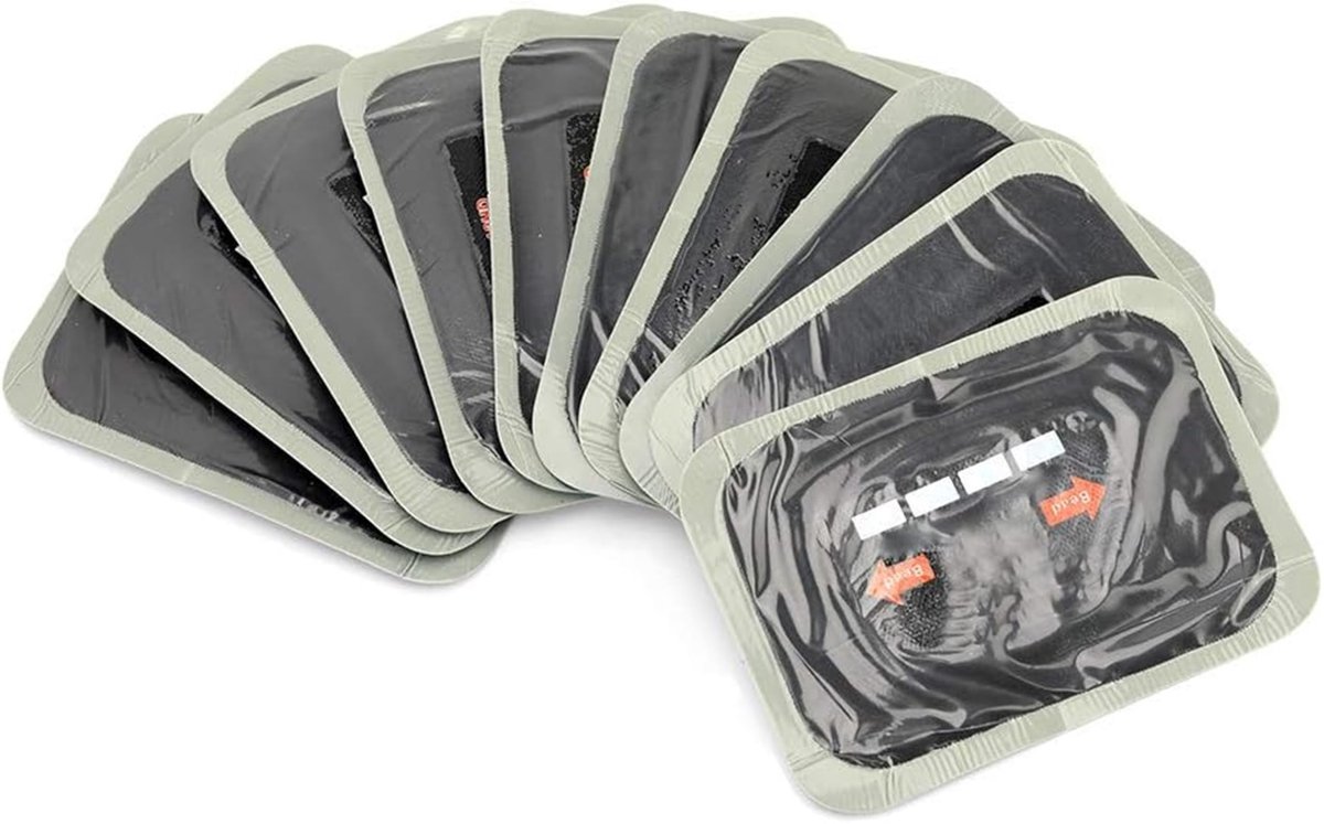 JHUBERS- Bandreparatie Set - 10 Stuks Band Patches - 80x120mm - Natuurrubber - Hoge Hechting - Lichtgewicht & Draagbaar - Bandpatch